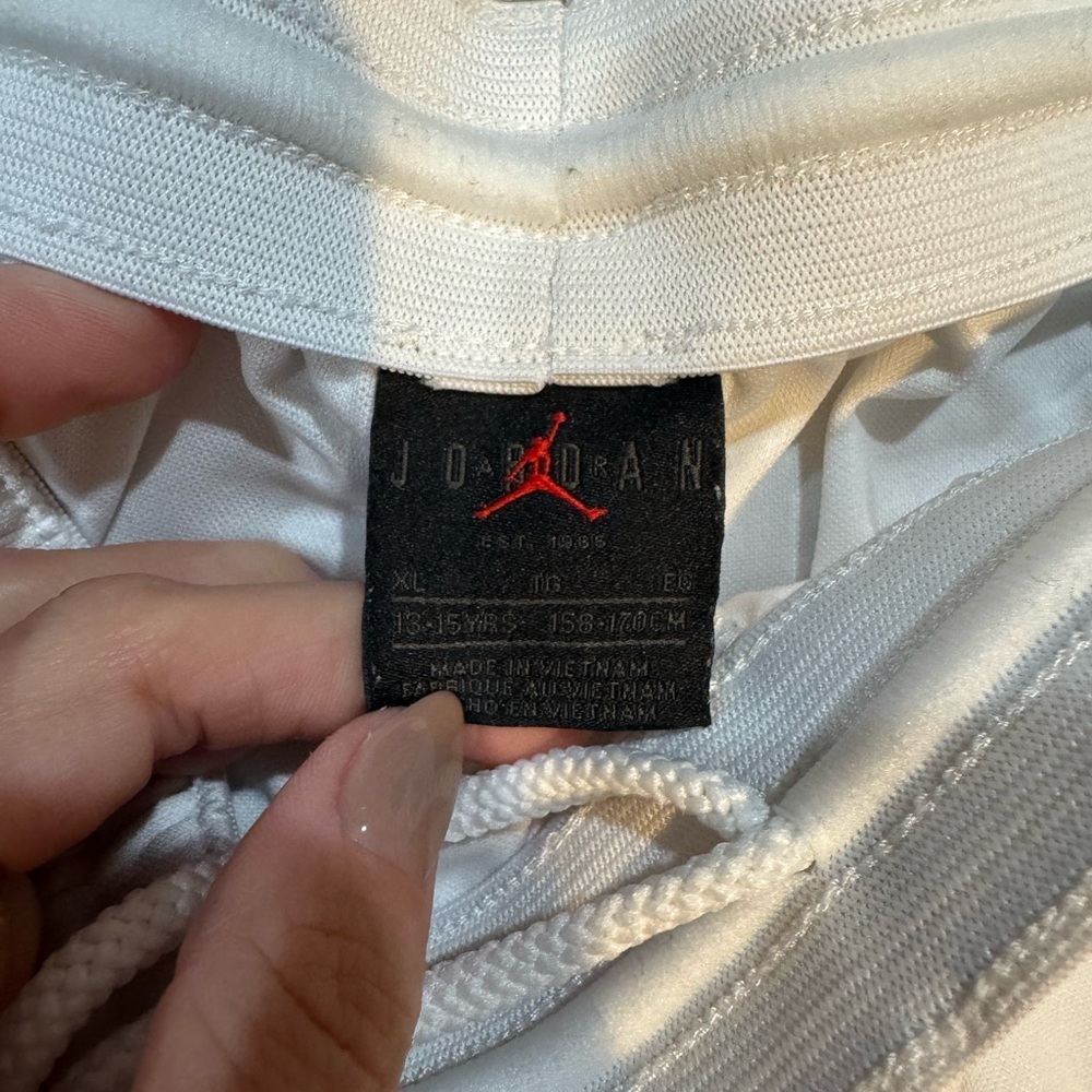 Jordan White Shorts with Red Logo - Picture 3 of 5
